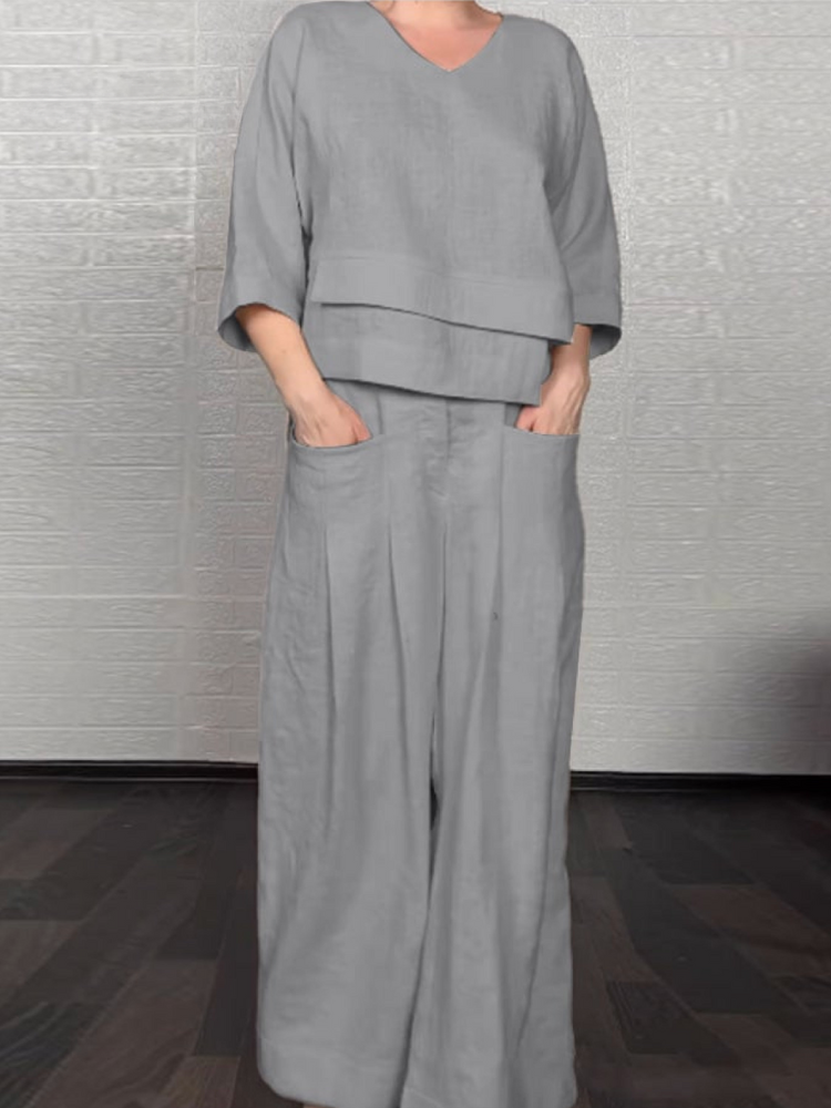 Renaya - Ensemble Décontracté en Coton-Lin