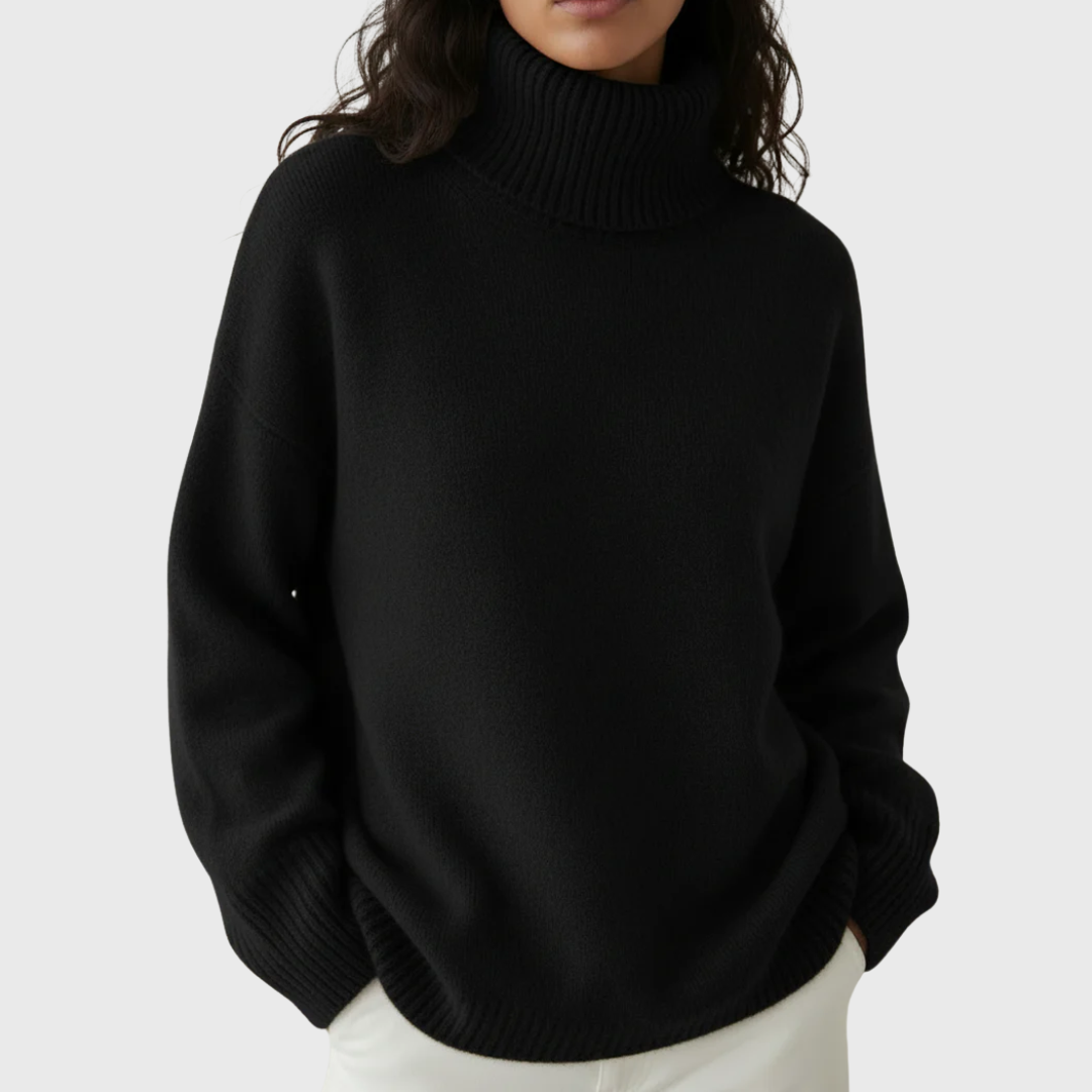 Suzanne | Pull Doux à Col Roulé Élégant