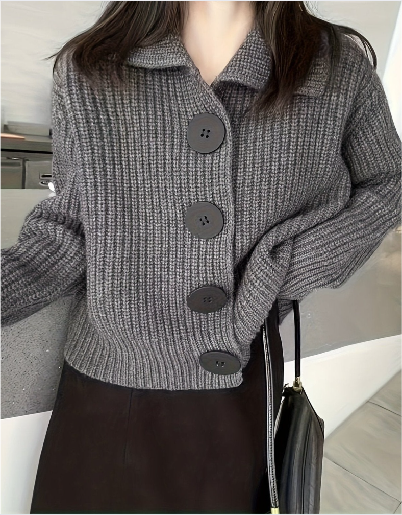 Elara | Cardigan doux avec grands boutons