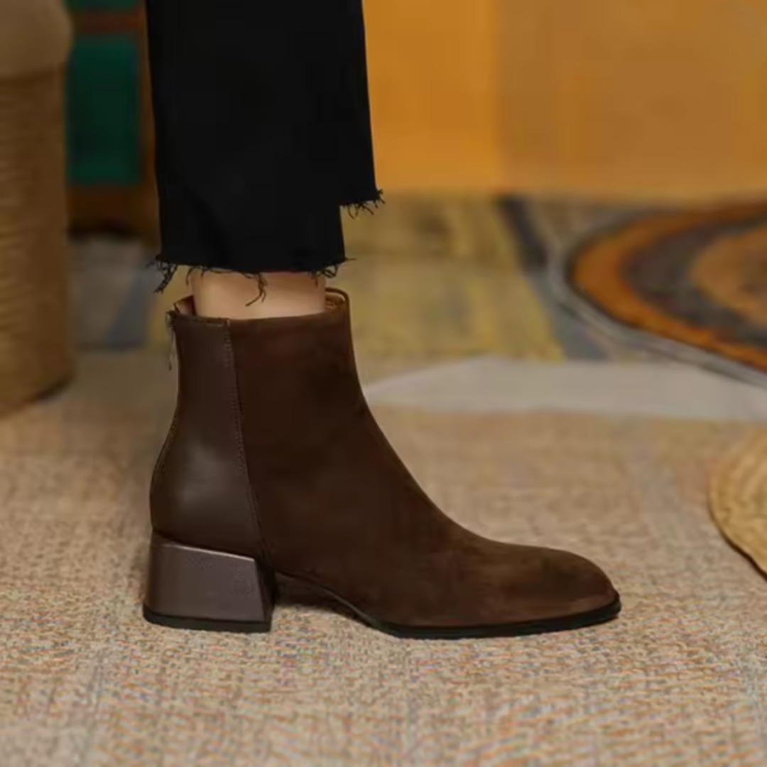 Viola | Bottines en suède à talon moyen
