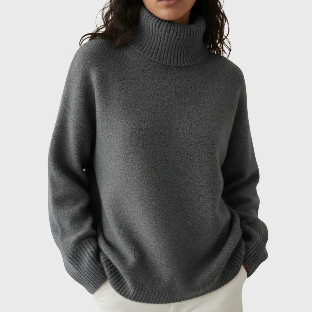Suzanne | Pull Doux à Col Roulé Élégant