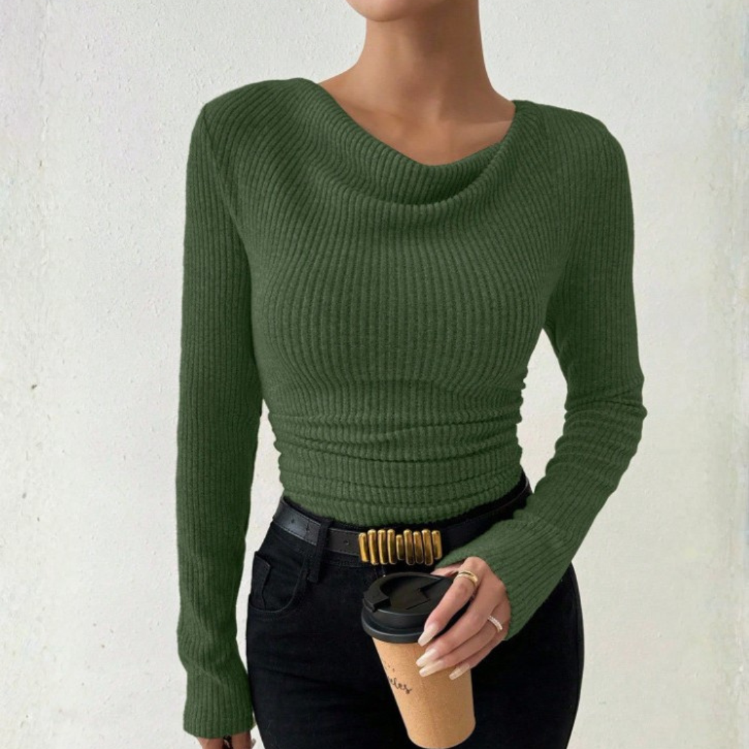 Clara | Pull En Maille À Col Drapé