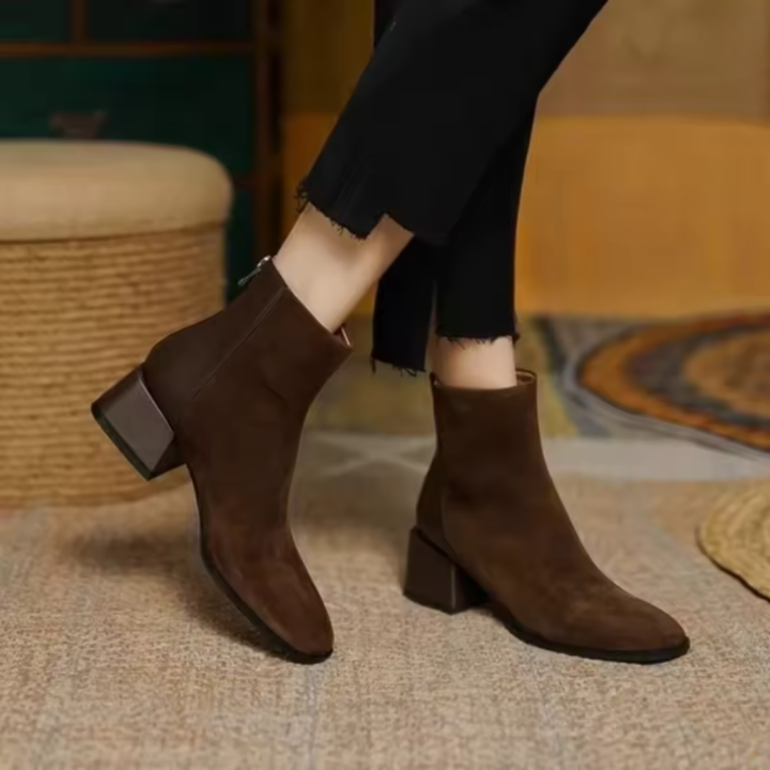 Viola | Bottines en suède à talon moyen