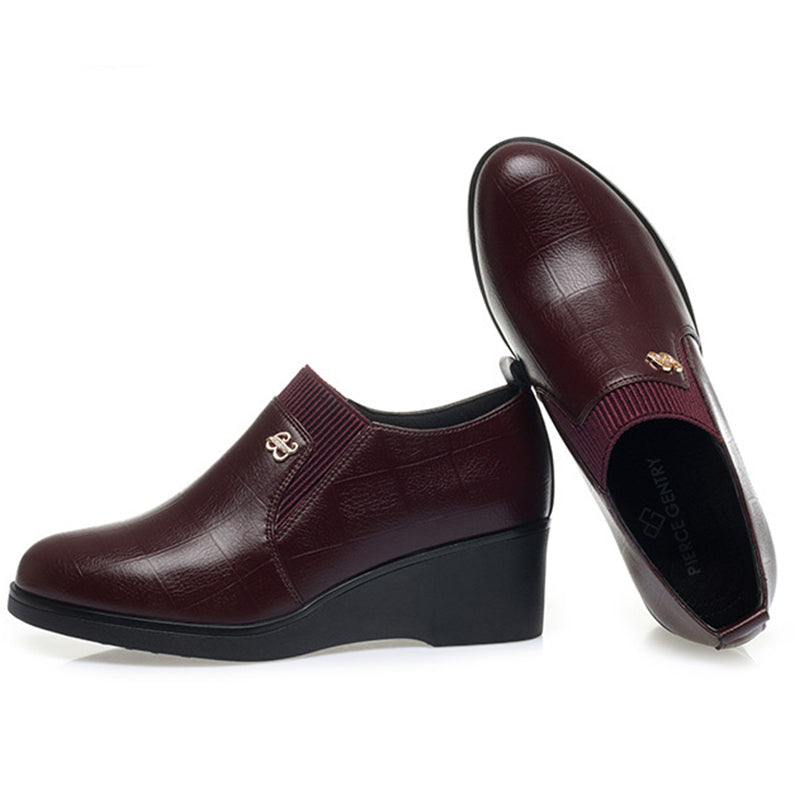 Elvira | Chaussures en cuir élégantes avec talon compensé