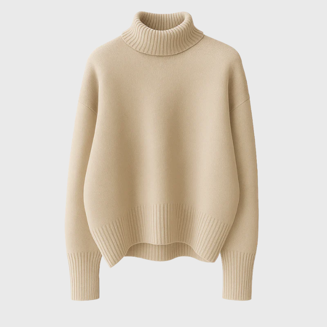 Suzanne | Pull Doux à Col Roulé Élégant