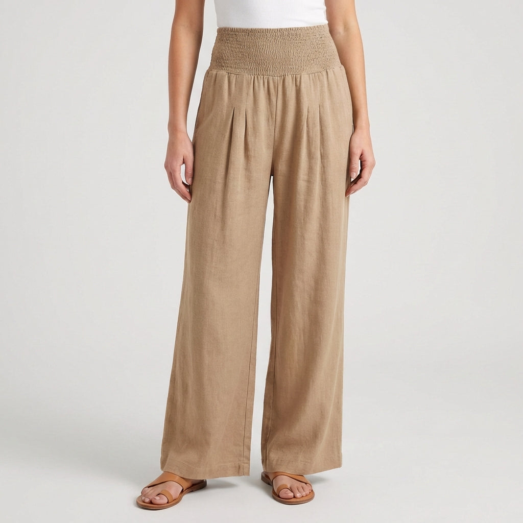 Pantalon Femme Large Taille Haute Fluide Été Casual | Éloria