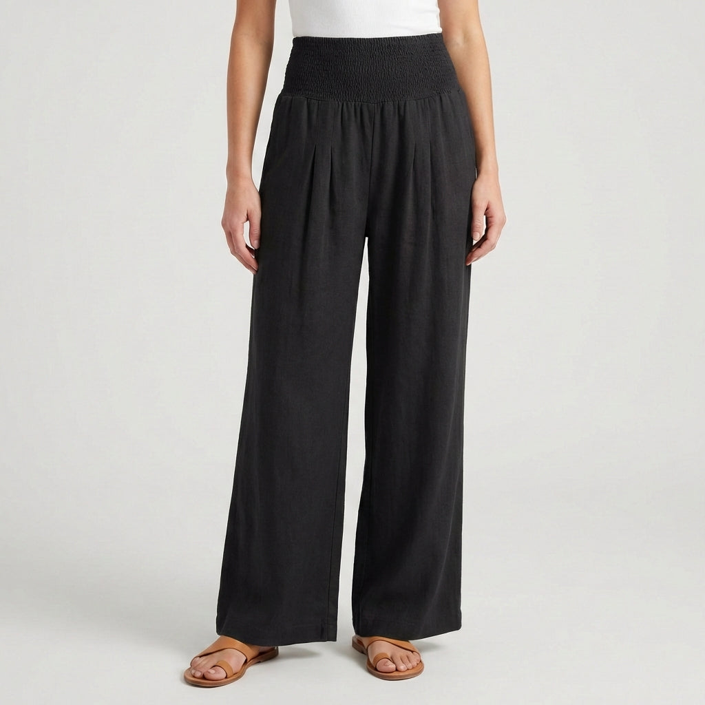 Pantalon Femme Large Taille Haute Fluide Été Casual | Éloria
