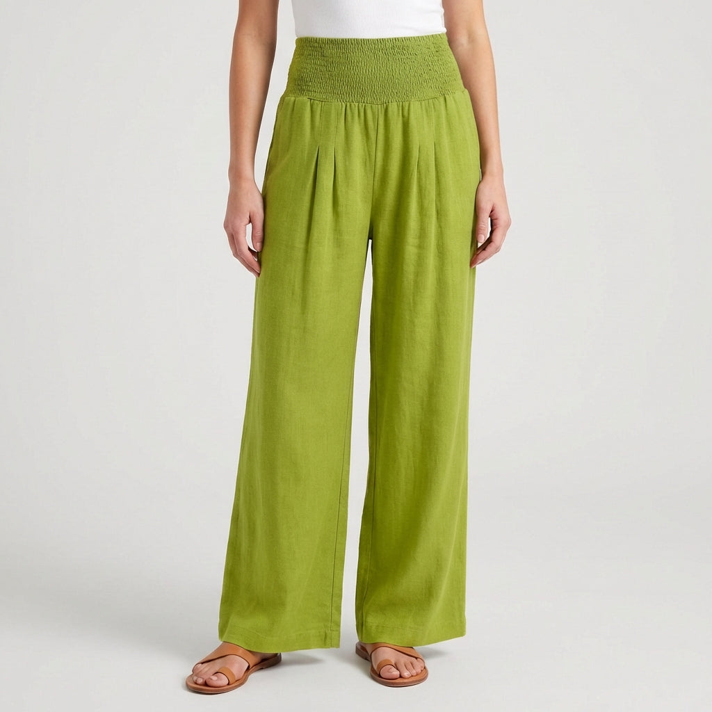 Pantalon Femme Large Taille Haute Fluide Été Casual | Éloria