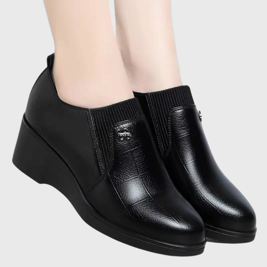 Elvira | Chaussures en cuir élégantes avec talon compensé