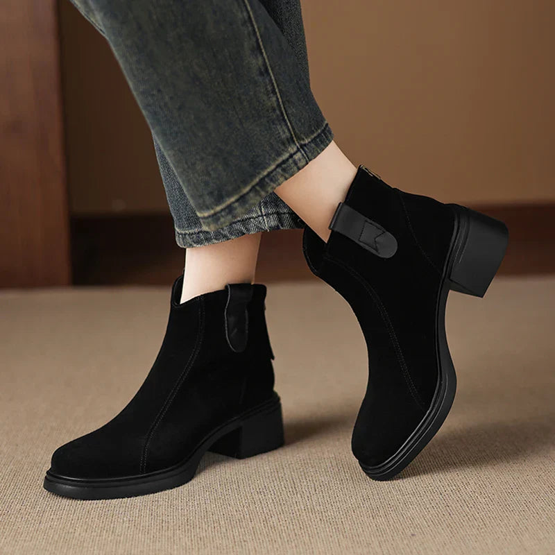 Nora | Bottines de luxe en daim doux