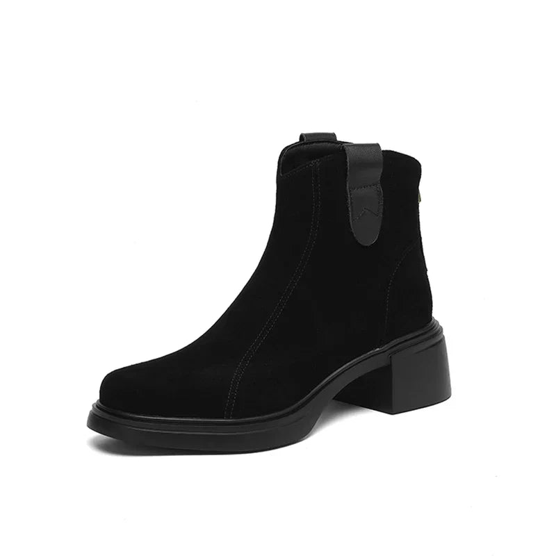 Nora | Bottines de luxe en daim doux