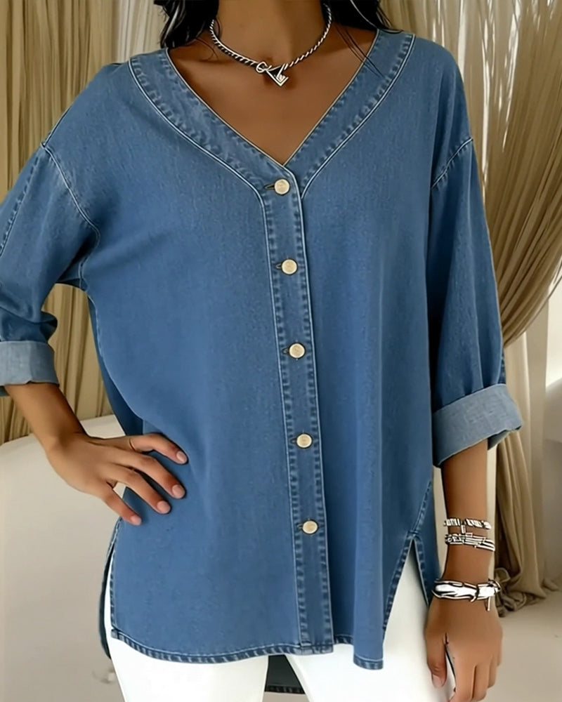 Almira | Blouse en Denim Doux