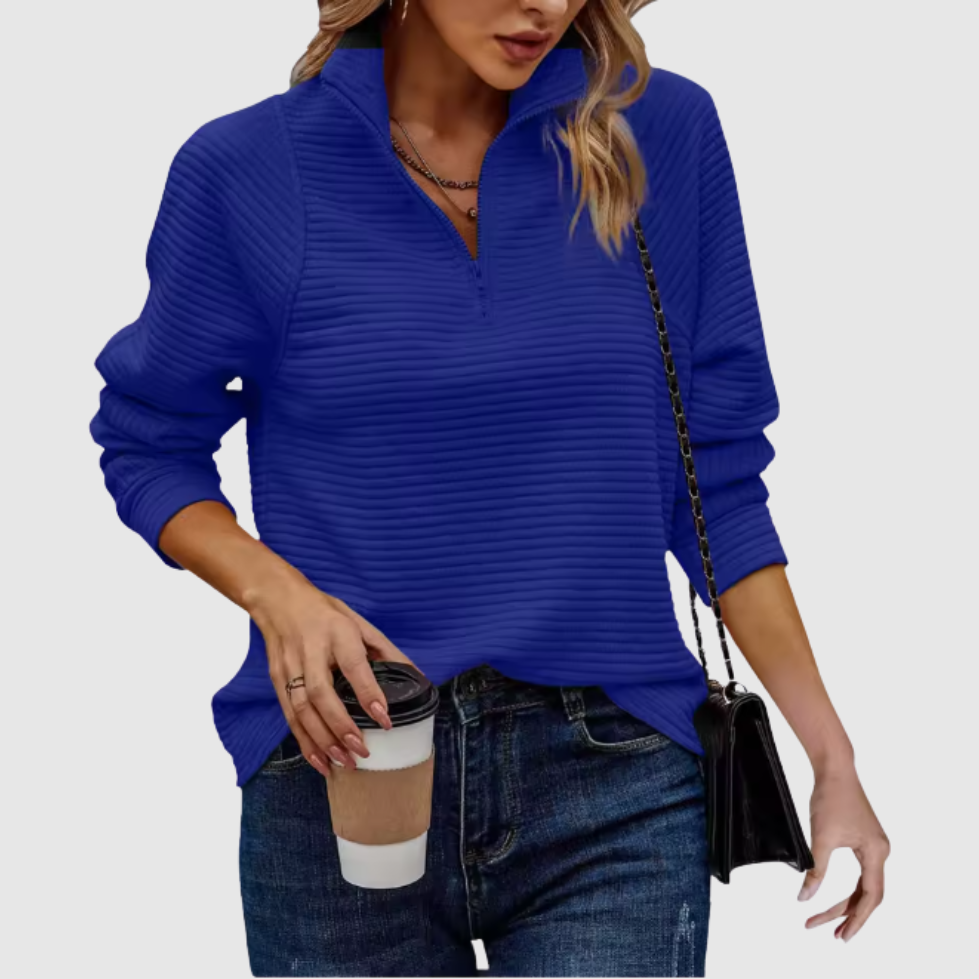 Clara – Pull élégant à col zippé