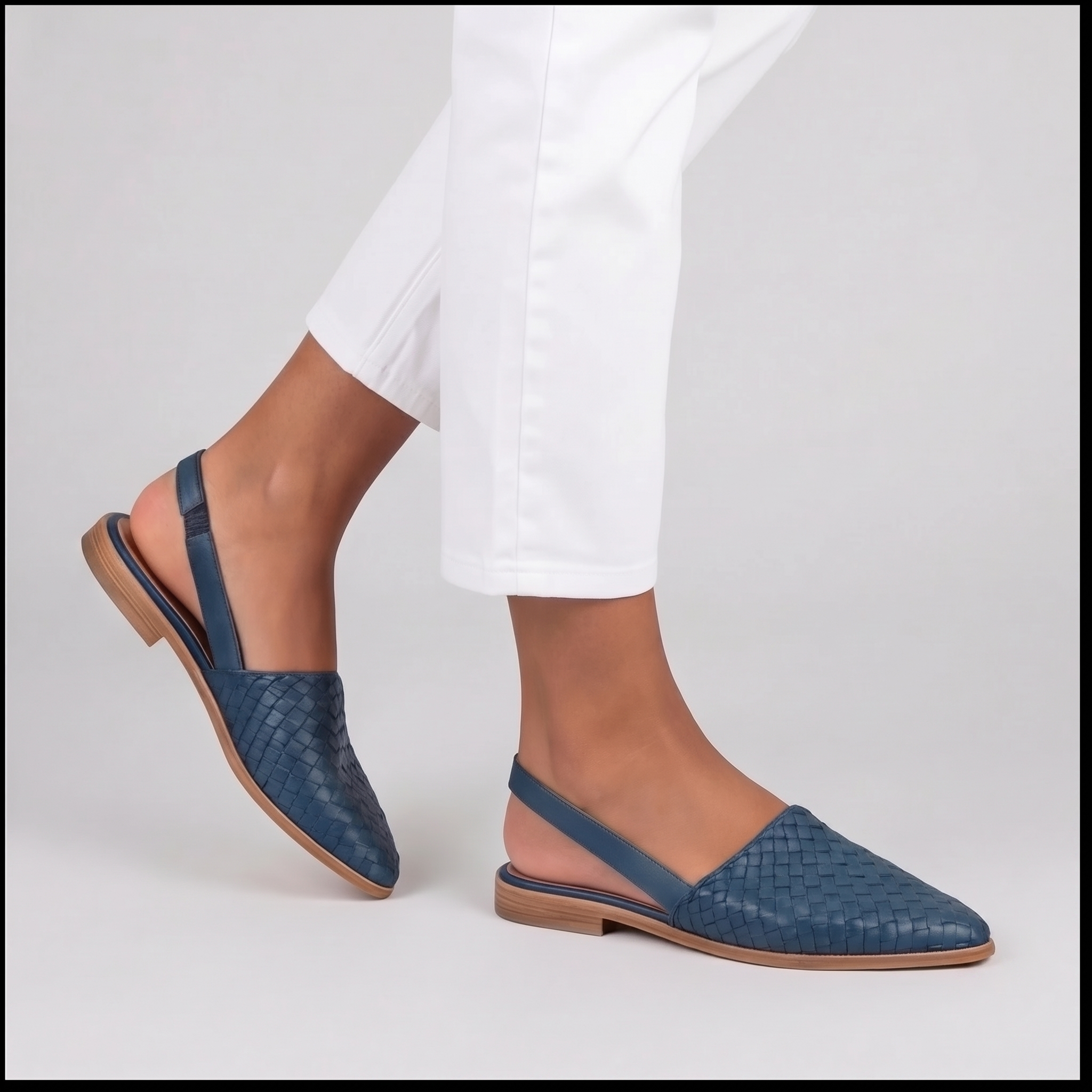 Sandales Femme Plates Tressées Cuir Bout Pointu Slingback | Rosalia