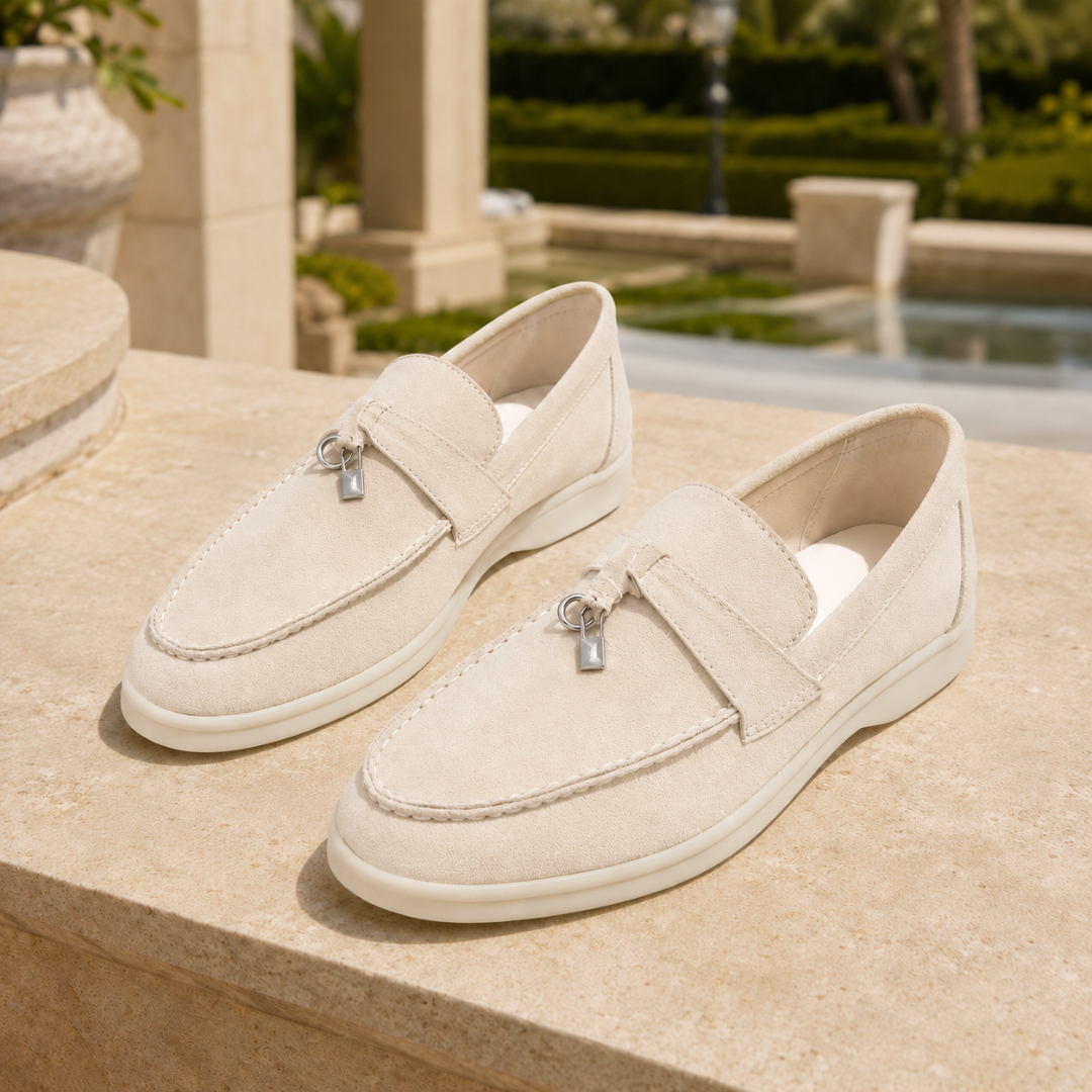 Mocassins femme loafer blanc cassé semelle plateforme, vue de face