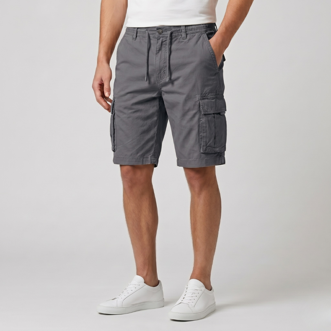 Short cargo homme gris coupe décontractée