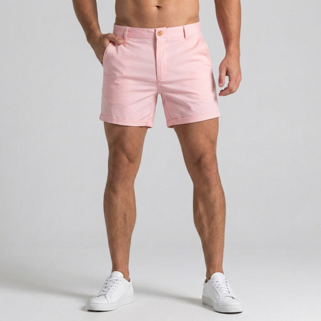 Short chino slim homme en rose pâle