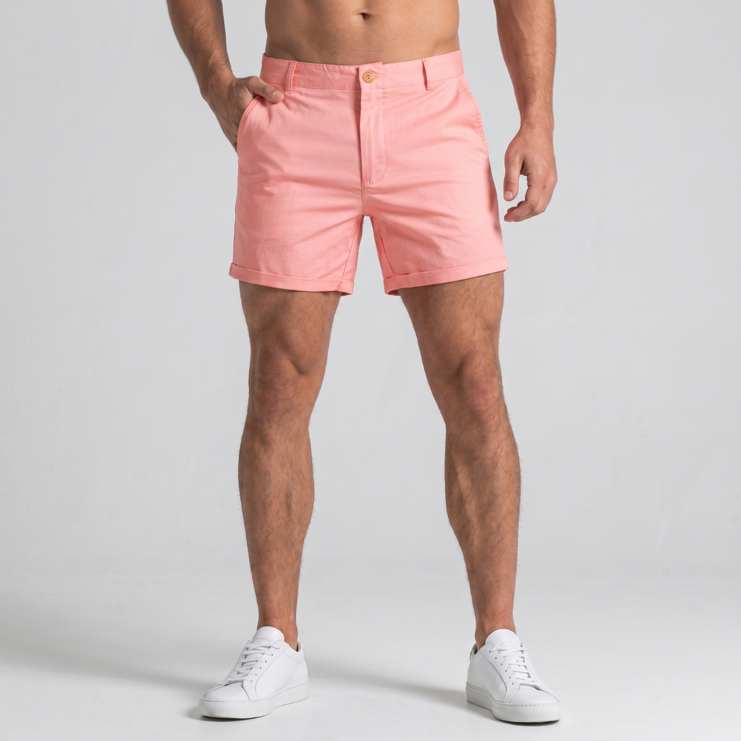 Short chino slim homme en rose pâle