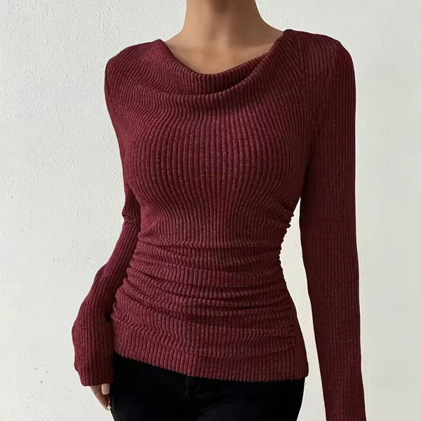 Clara | Pull En Maille À Col Drapé