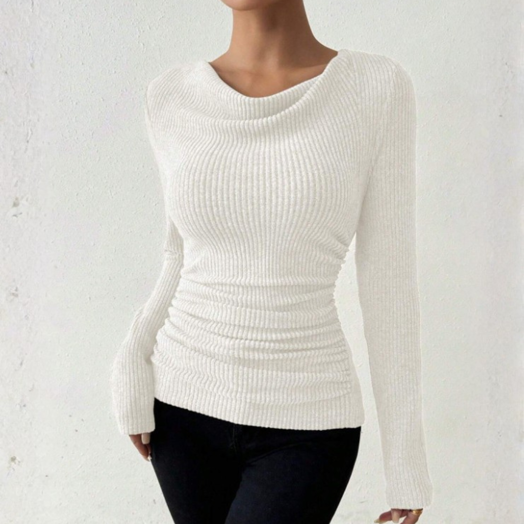 Clara | Pull En Maille À Col Drapé