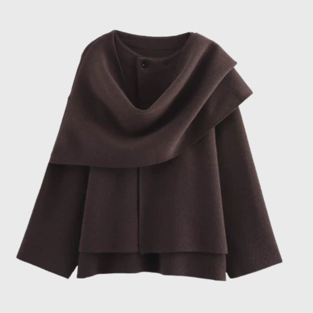 Madeleine | Veste Cape En Maille Douce