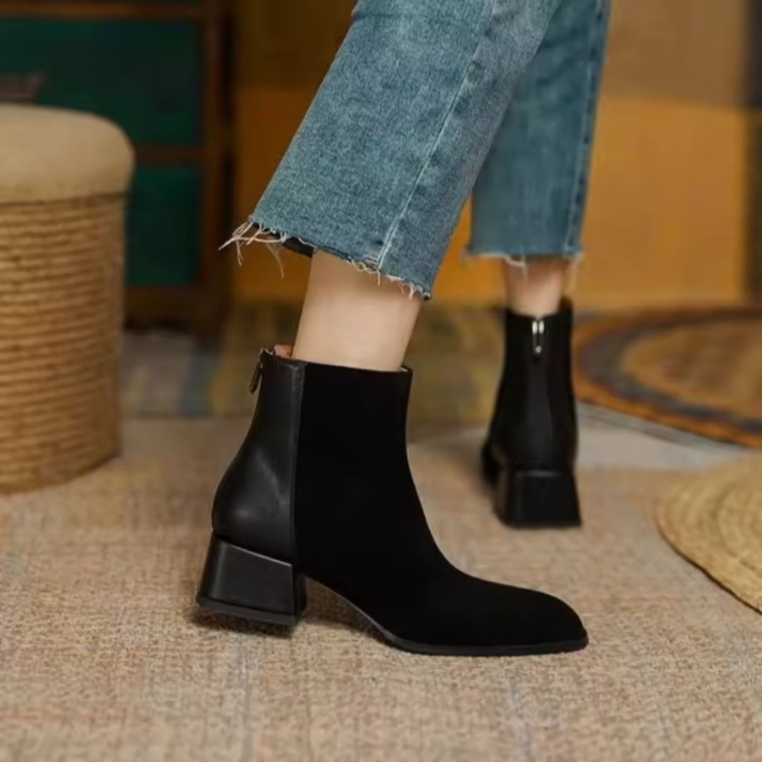 Viola | Bottines en suède à talon moyen