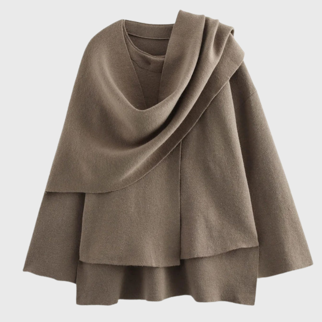 Madeleine | Veste Cape En Maille Douce