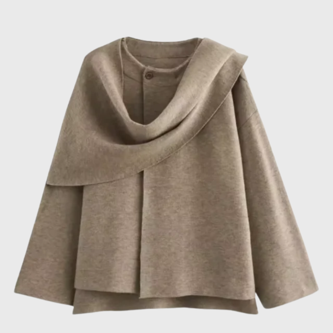 Madeleine | Veste Cape En Maille Douce