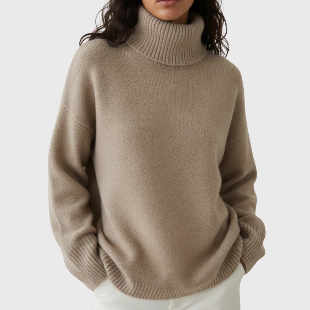 Suzanne | Pull Doux à Col Roulé Élégant
