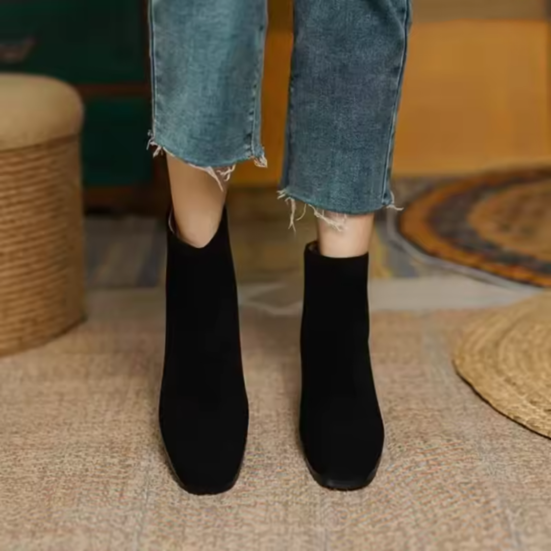 Viola | Bottines en suède à talon moyen