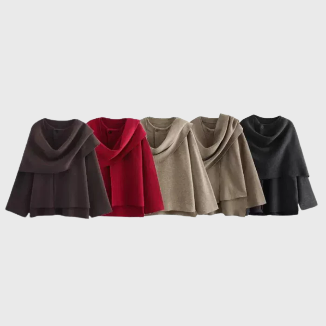 Madeleine | Veste Cape En Maille Douce