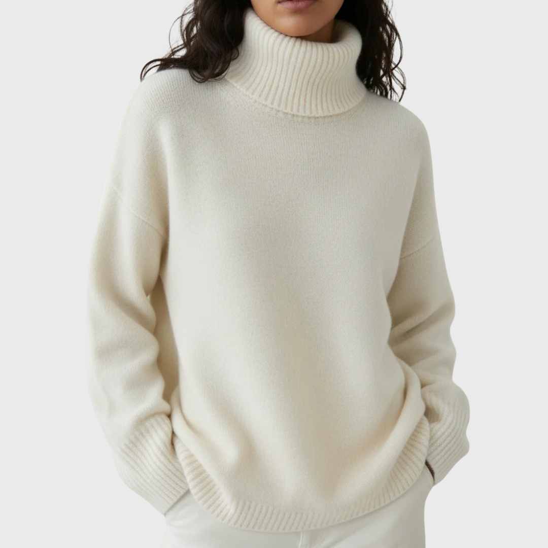 Suzanne | Pull Doux à Col Roulé Élégant