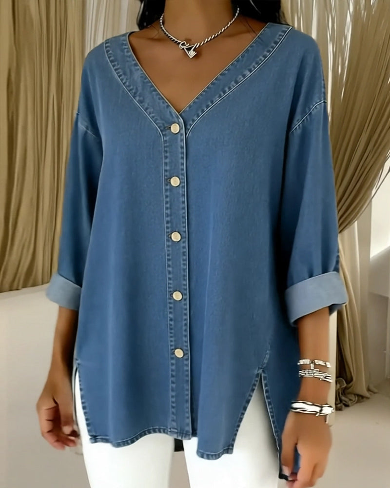 Almira | Blouse en Denim Doux