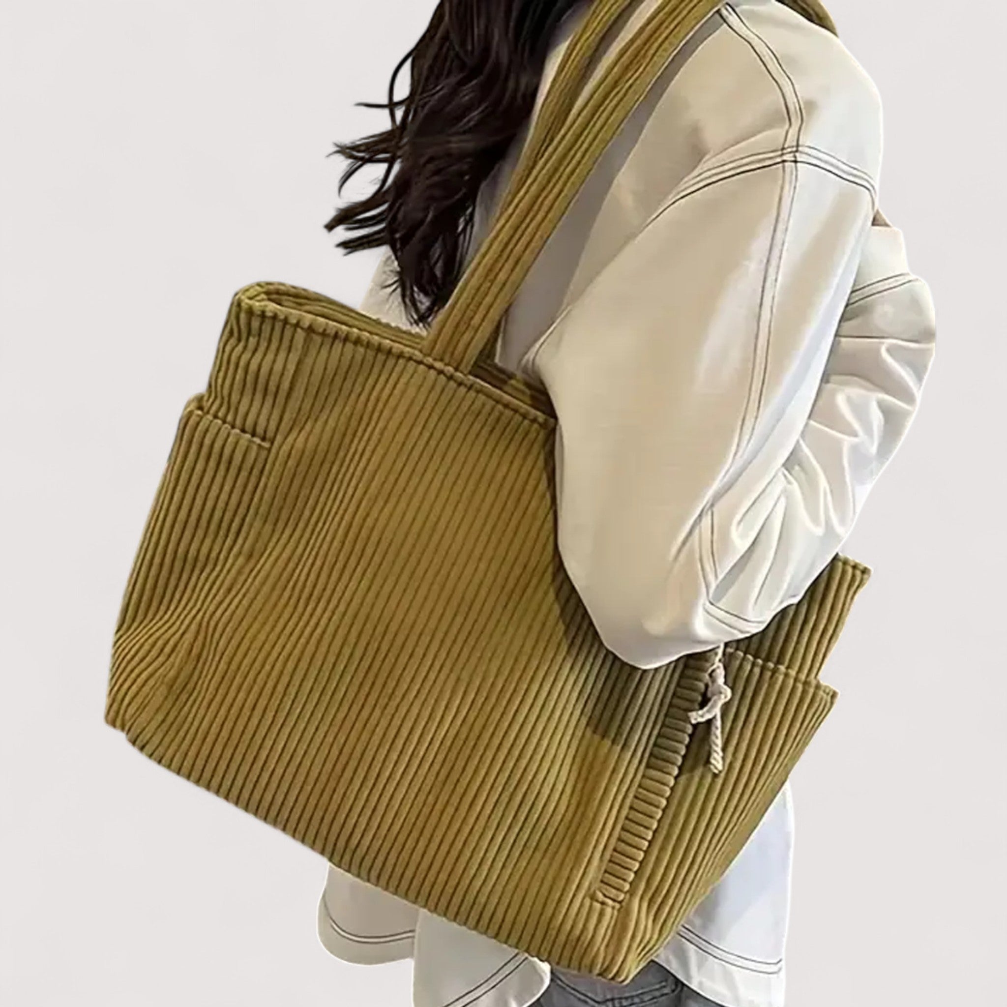 Lauren – Sac d’épaule côtelé en velours