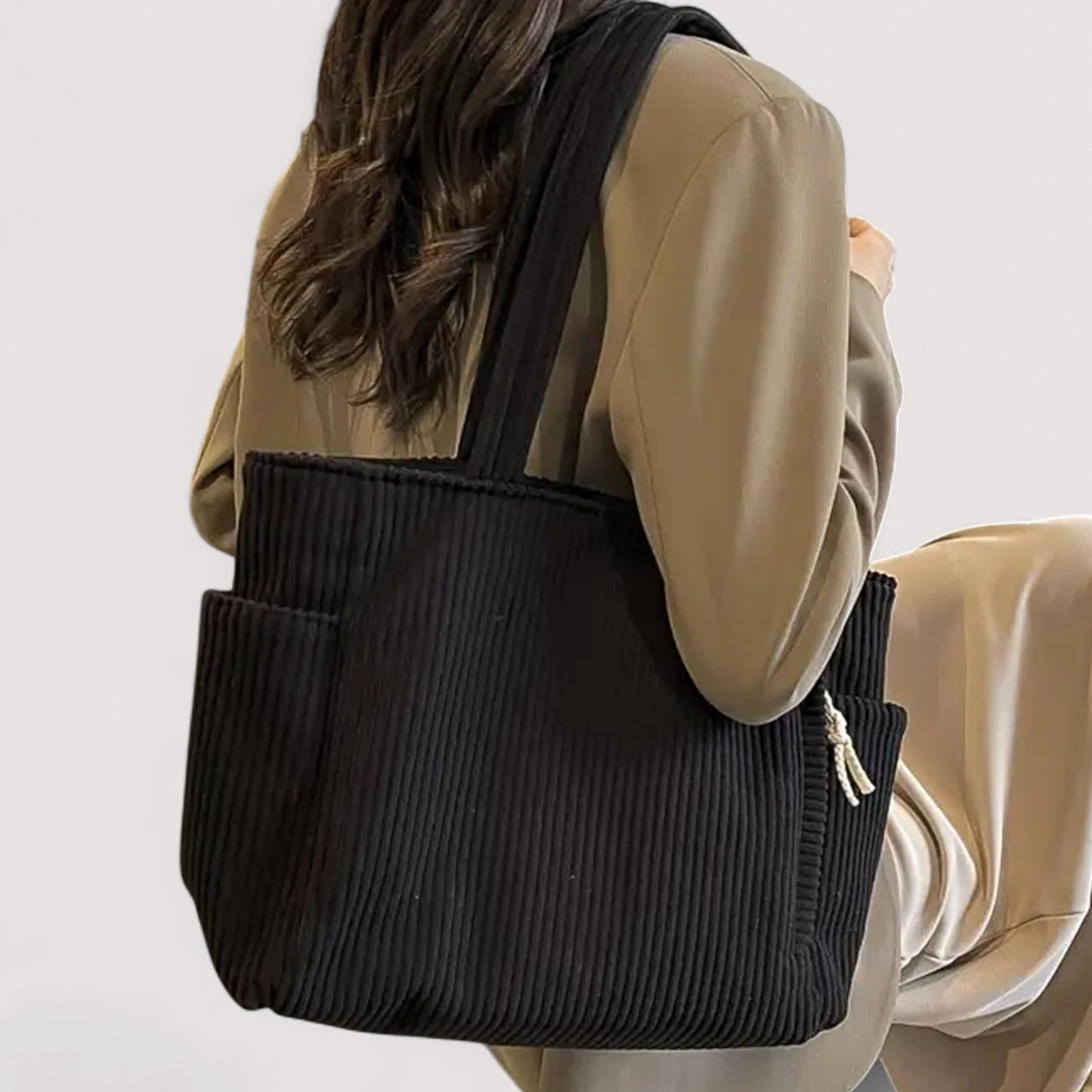 Lauren – Sac d’épaule côtelé en velours