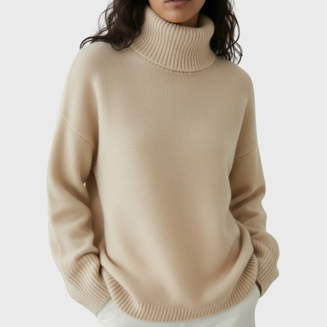 Suzanne | Pull Doux à Col Roulé Élégant