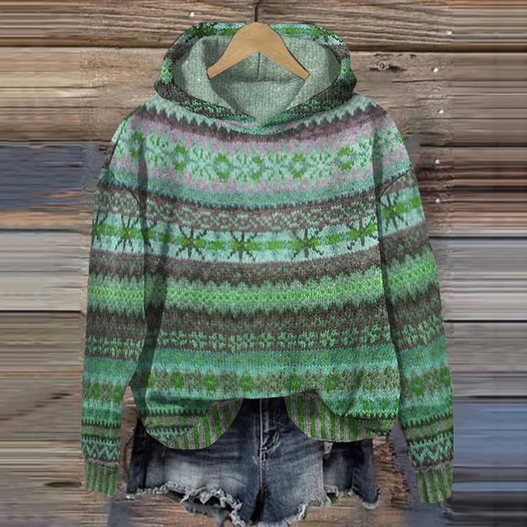 Élise – Hoodie rétro à motifs ethniques