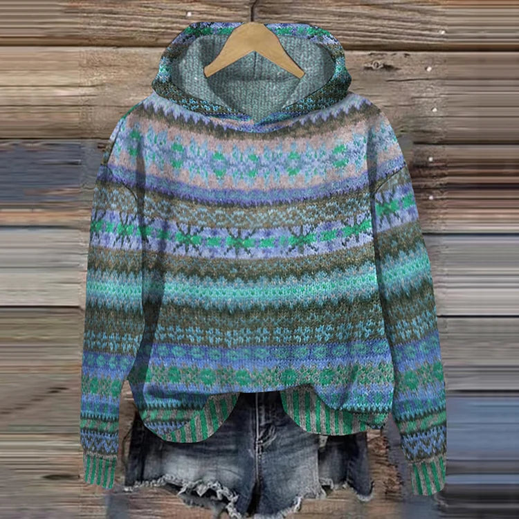 Élise – Hoodie rétro à motifs ethniques