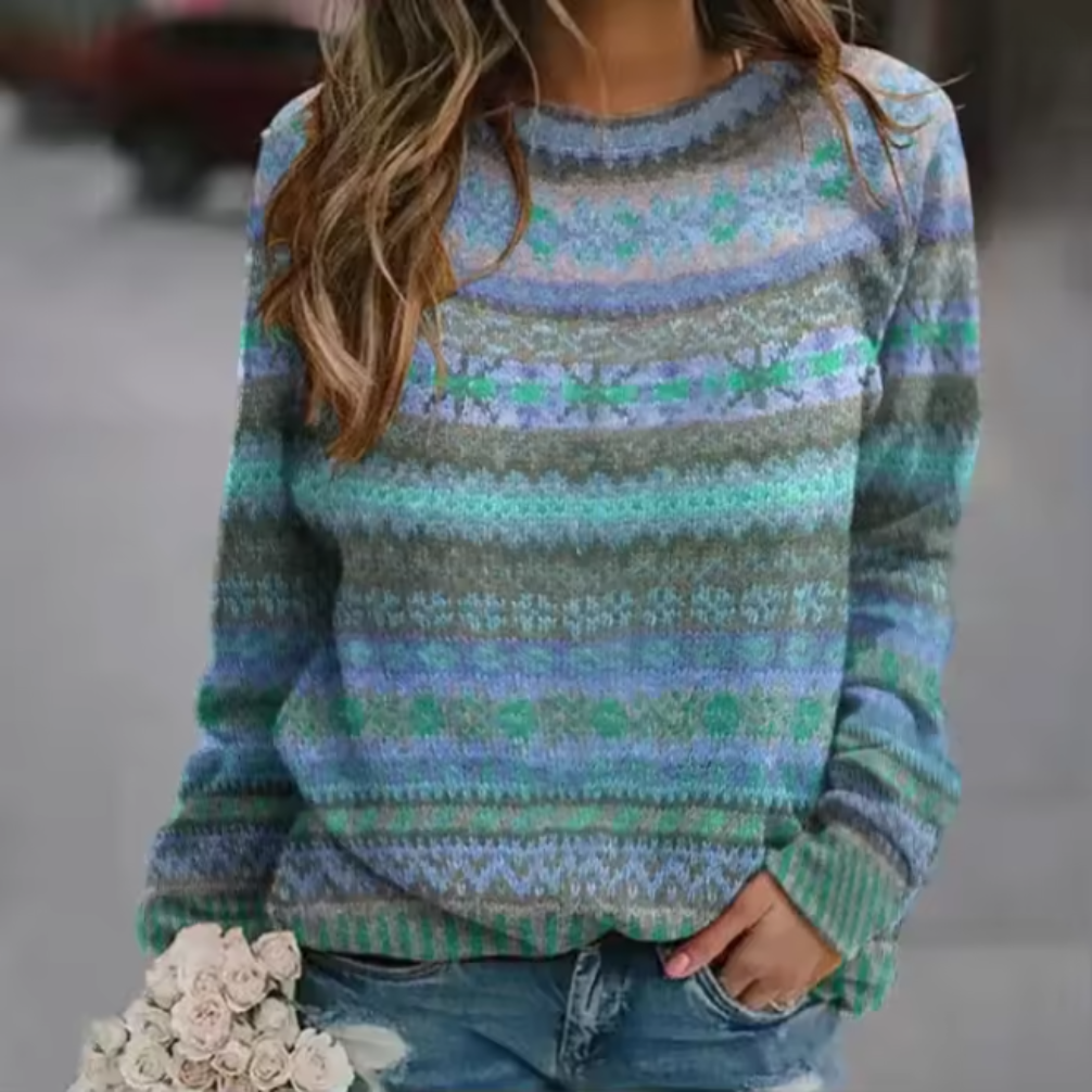 Élise – Hoodie rétro à motifs ethniques