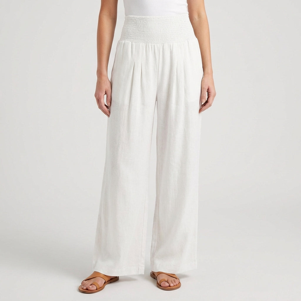 Pantalon Femme Large Taille Haute Fluide Été Casual | Éloria