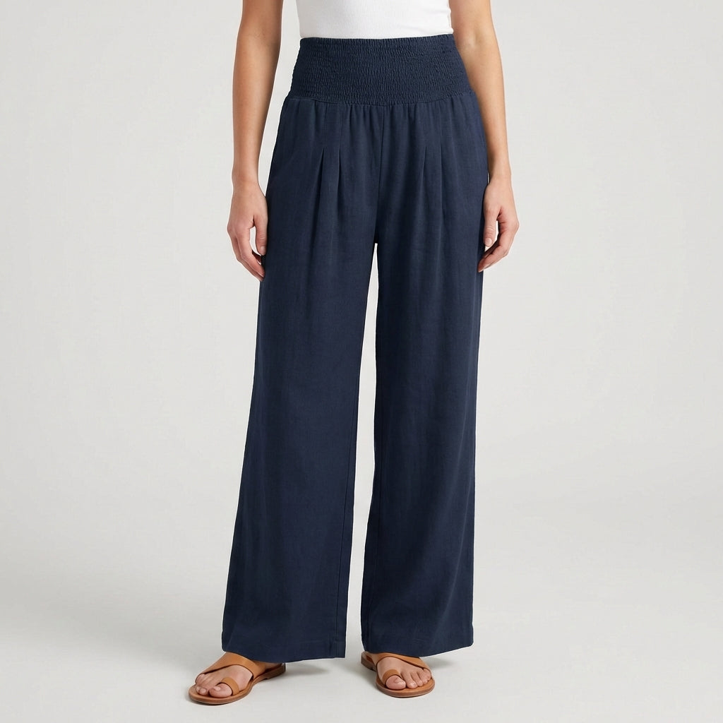 Pantalon Femme Large Taille Haute Fluide Été Casual | Éloria