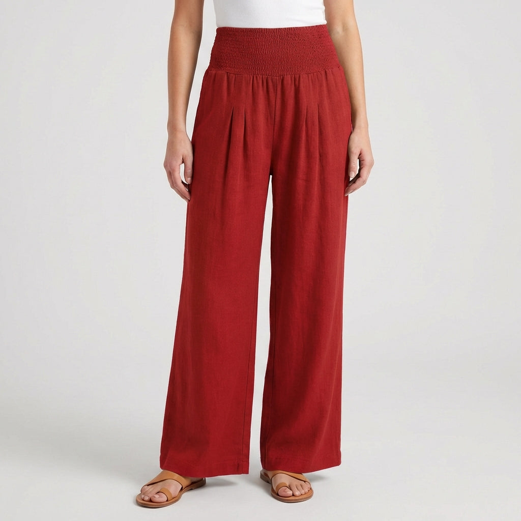 Pantalon Femme Large Taille Haute Fluide Été Casual | Éloria