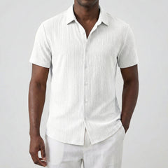 Chemise homme manches courtes en blanc

