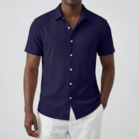 Chemise Homme Manches Courtes Col Classique Été Casual | Julien