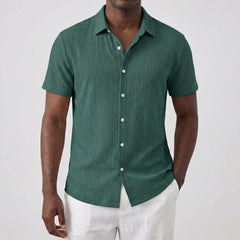 Chemise homme manches courtes en vert