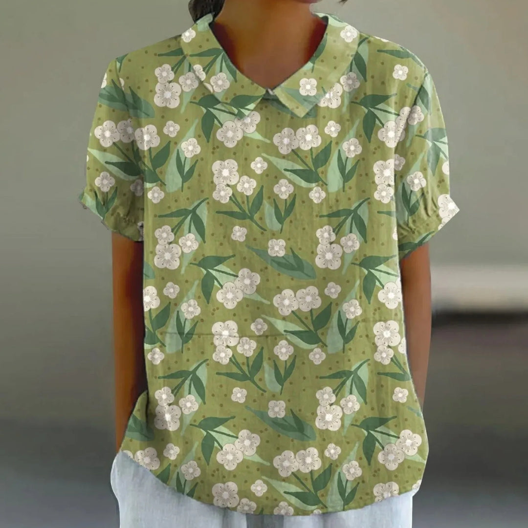 Robe féminine vert clair, design minimaliste, manches courtes, look chic décontracté