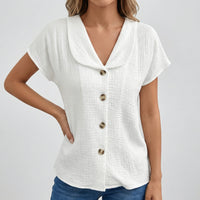 Top Femme Col V Manches Courtes Casual Été Léger | Maëline