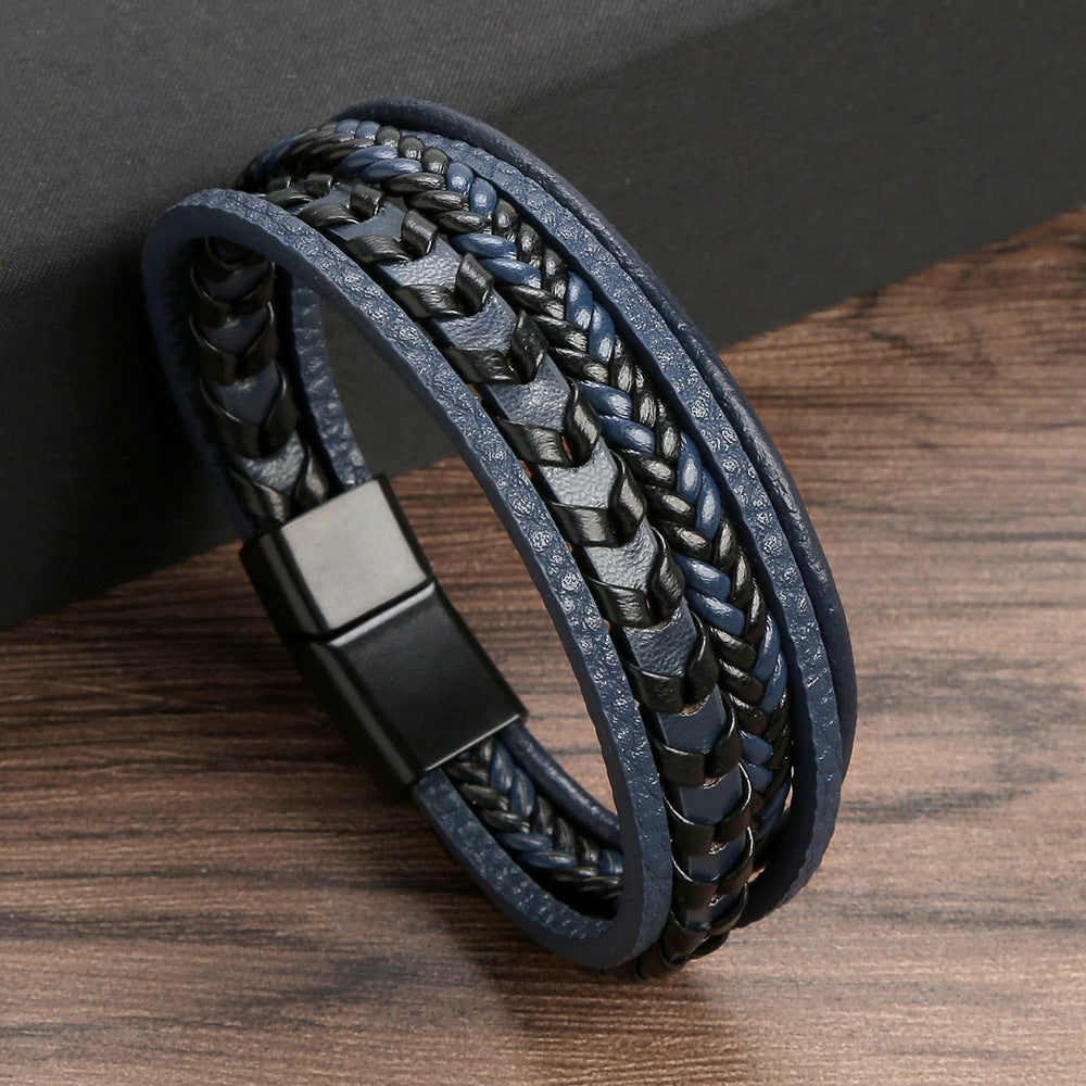 Dylan – Bracelet homme en cuir tressé