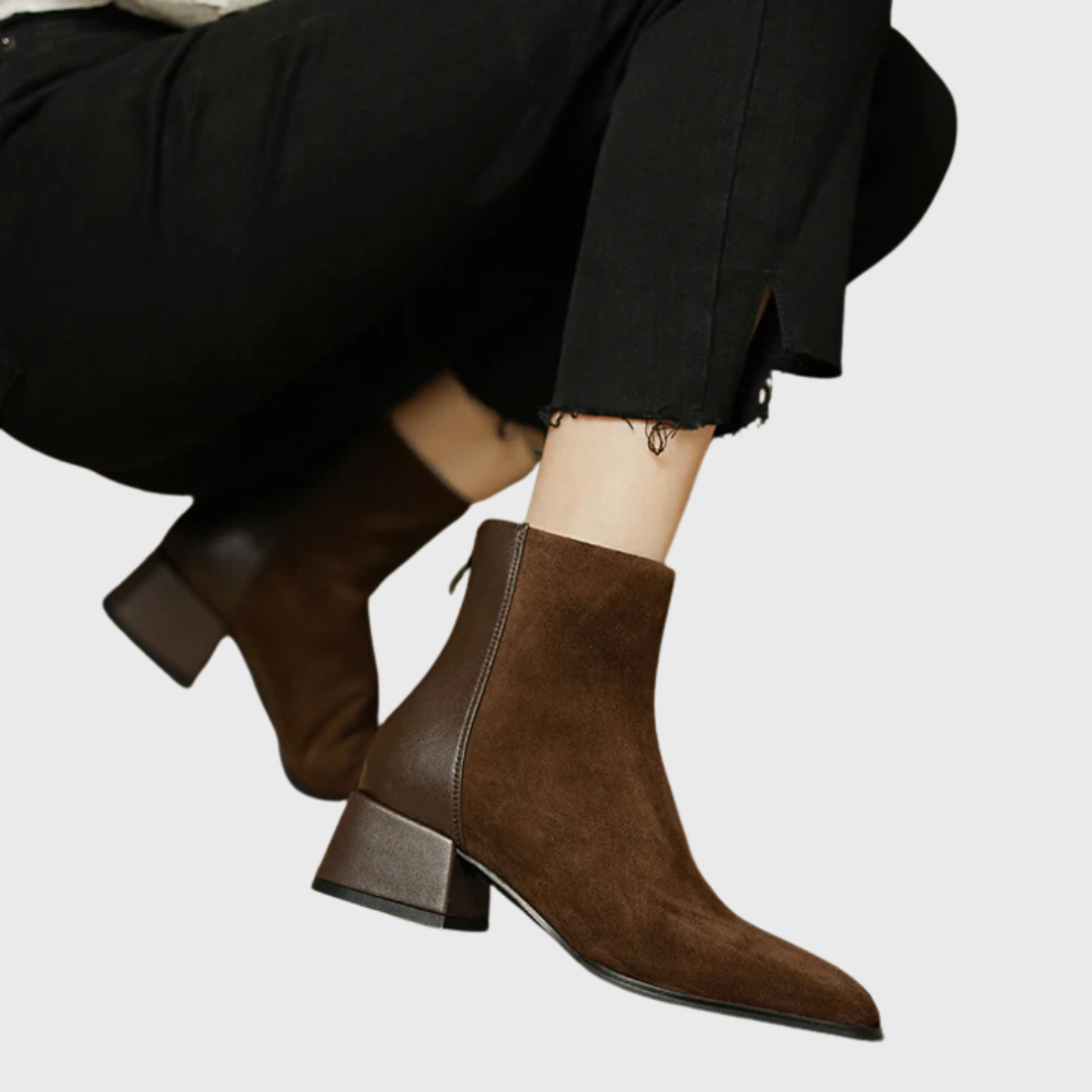 Viola | Bottines en suède à talon moyen