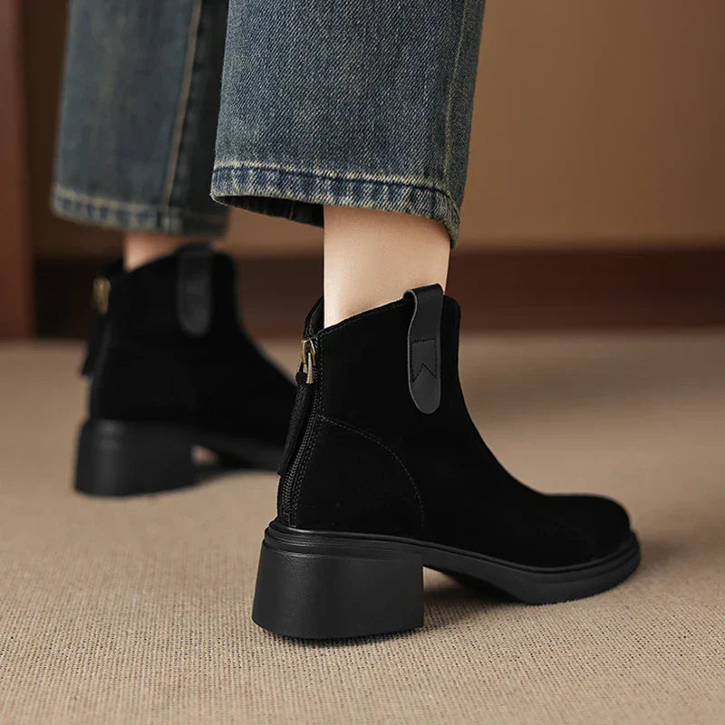 Nora | Bottines de luxe en daim doux